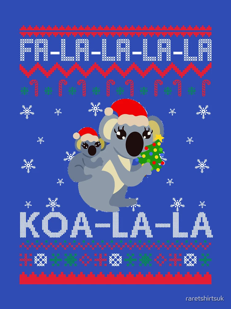 Fa-La-La-La KOA-LA-LA - Unisex Christmas Sweater/Jumper (Range of Colors) - Funny Koala Animal Australia Xmas Sweatshirt Design