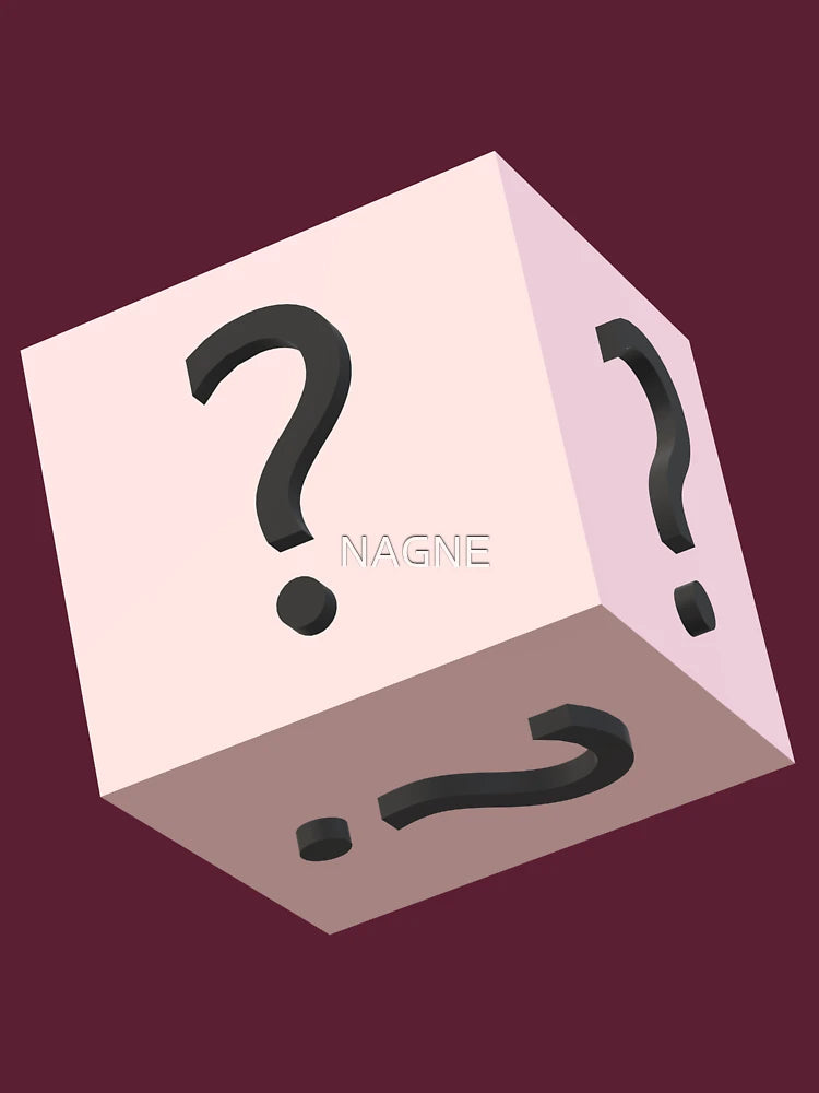 3d three-dimensional square box and question mark