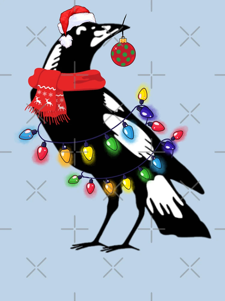 Extra Festive Magpie, Xmas magpie - Australian Christmas Men Woman kids