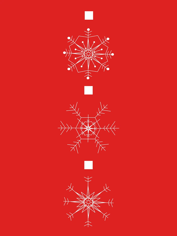 FALLING SNOW - Xmas Snowflake Pattern (Red and White)