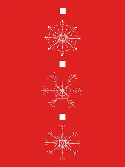 FALLING SNOW - Xmas Snowflake Pattern (Red and White)