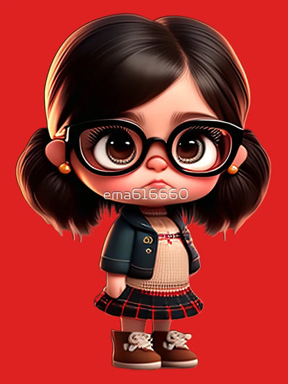 3D Art: A Look at Smart Girl with Glasses