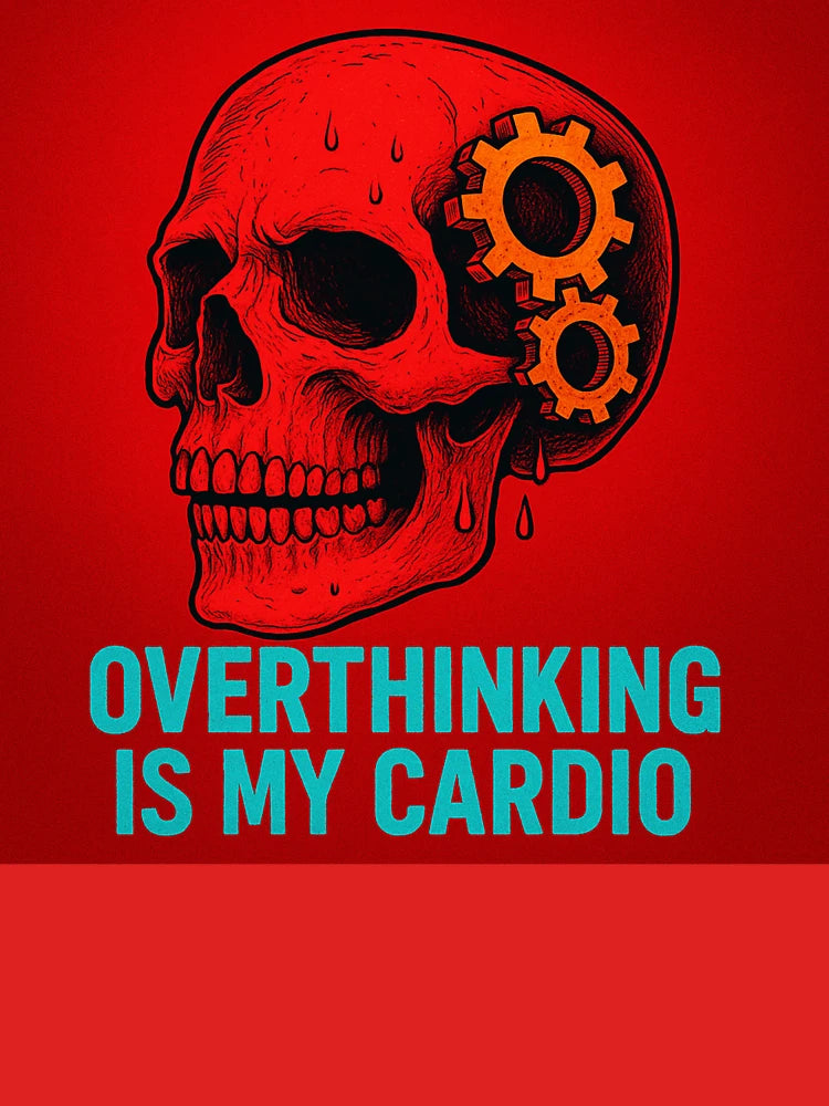 Overthinking Is My Cardio – Red Skull Design