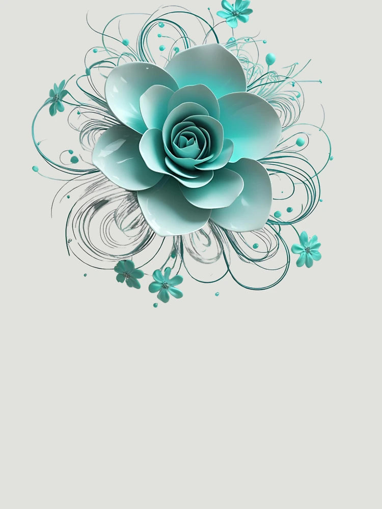 3D delicate turquoise flower