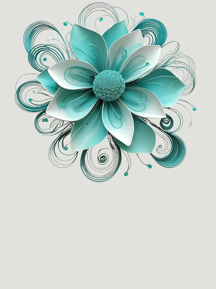 3D turquoise flower