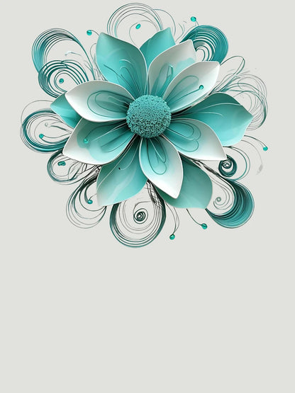 3D turquoise flower