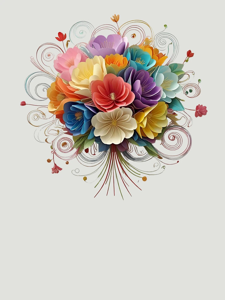 3D rainbow bouquet