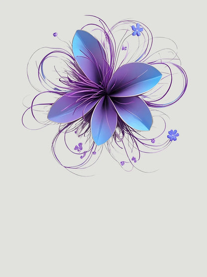 3D purple & blue flower