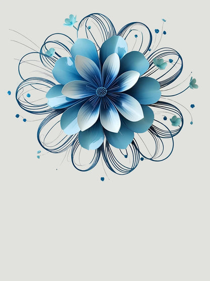 3D delicate baby blue flower