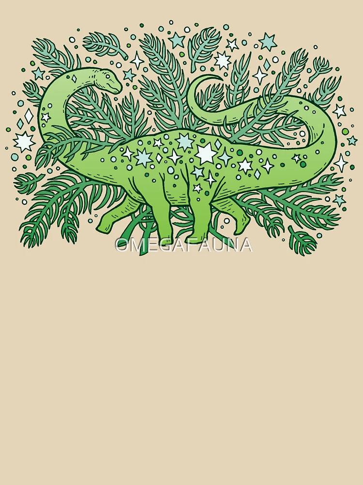 Evergreen Apatosaurus | Dinosaur Cosmic Festive Art
