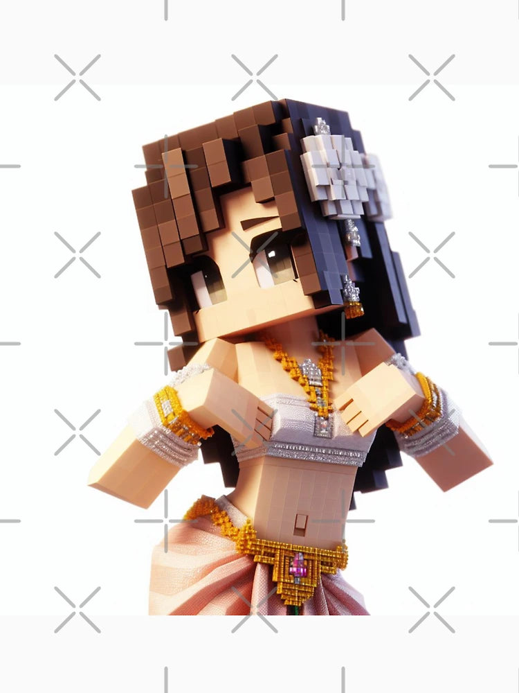 A girl princess wears a Thai dress with a cropped waist, showing off her sass. Wears a Thai dress with a cropped waist, showing off her hips, navel, white skin, a cool pose.