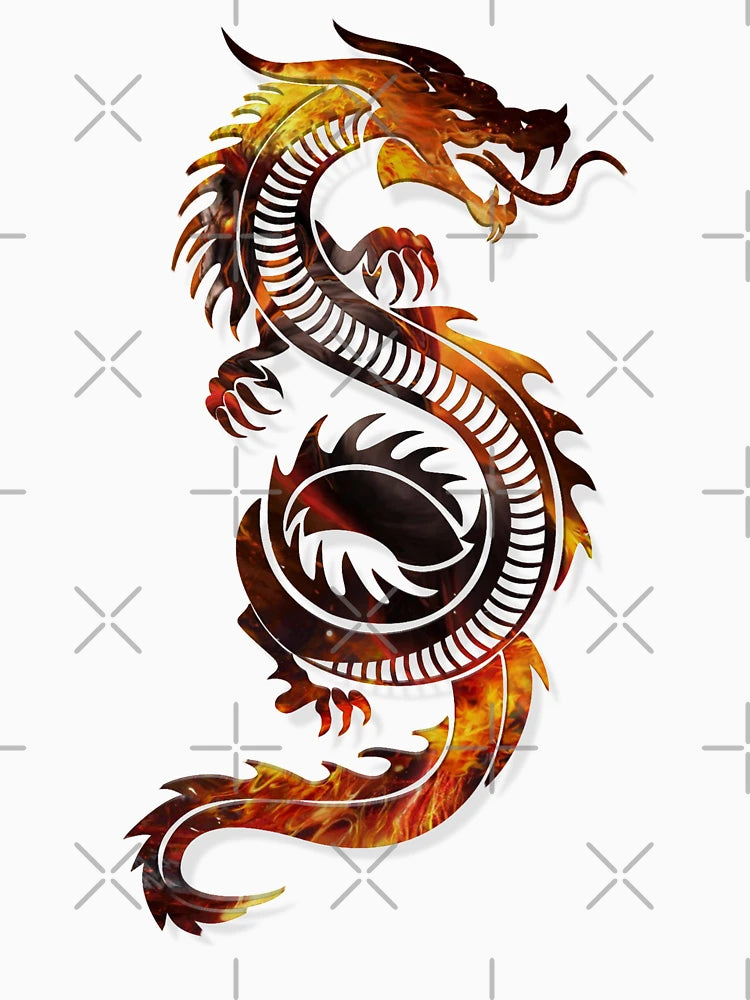 Dragon Premium 3D look Fire Background Zodiac sign