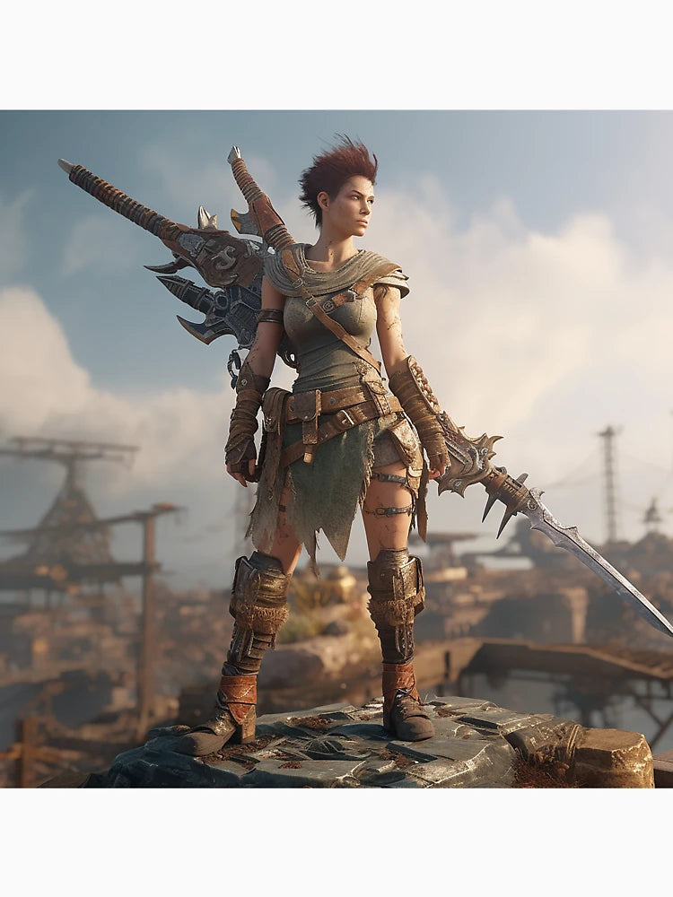 3D Character Game Battle warrior woman