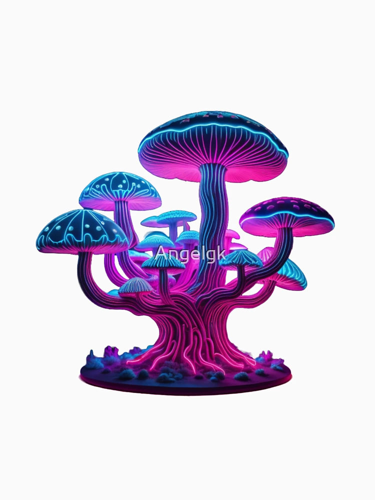 3D Neon Mushrooms