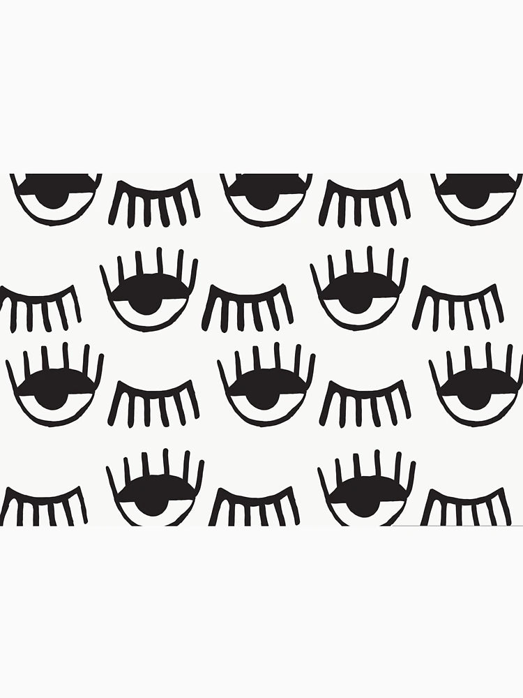 eye and eyelash pattern black and white