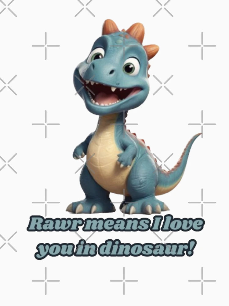 3D RAWR MEANS I LOVE YOU IN DINOSAUR CUTE DESIGN