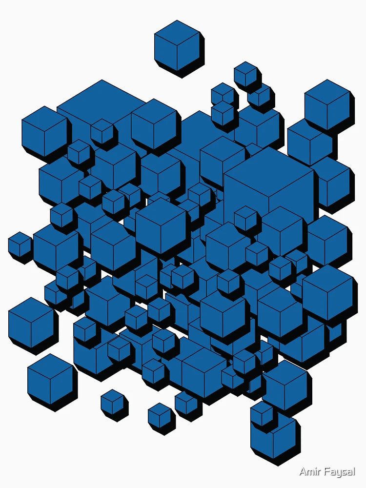 3D Cobalt blue Cubes