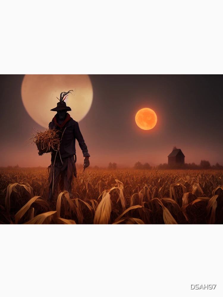 A scarecrow coming to life on halloween.