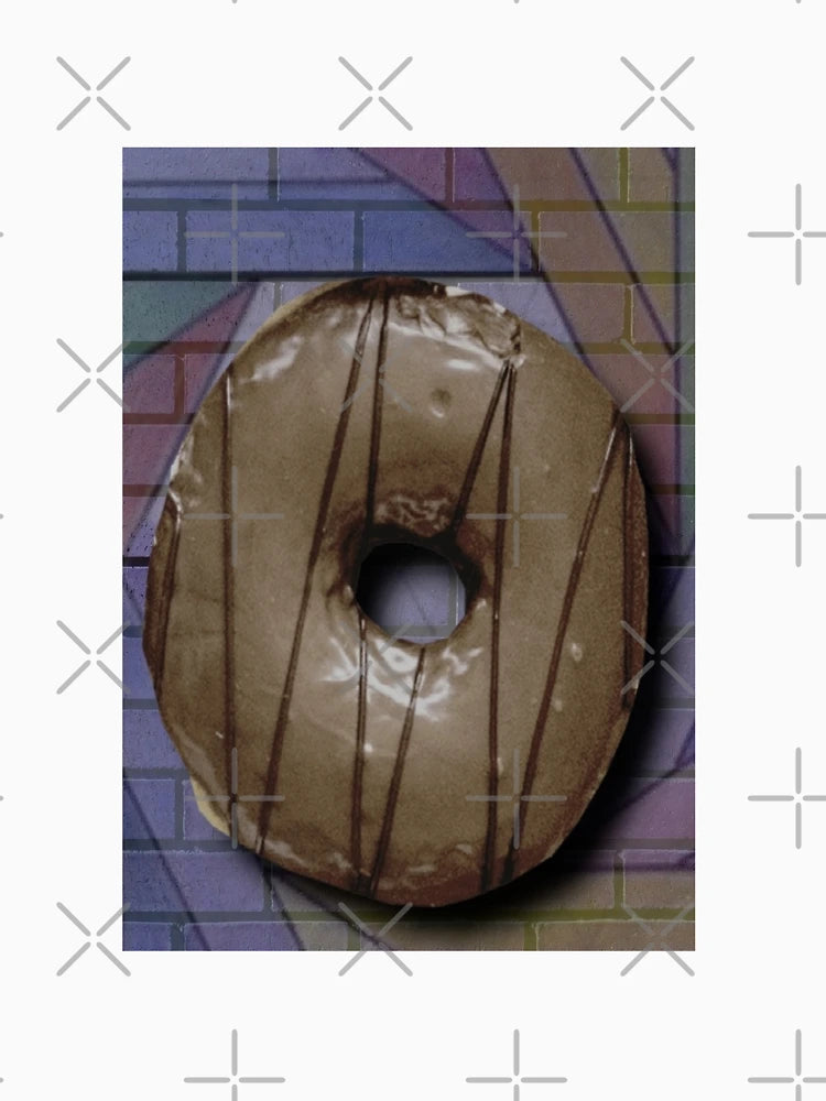 3D Donut with colorful Geometric Backgrond