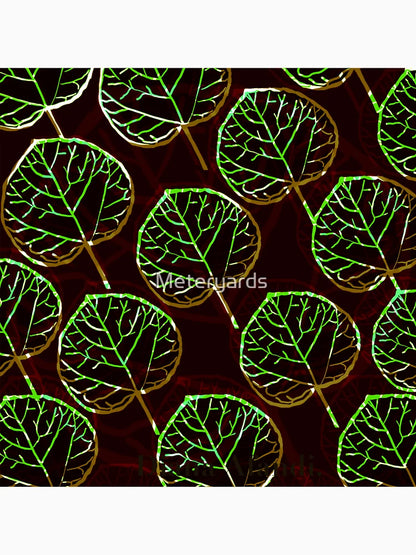 3D dark round leaf semi abstract art.