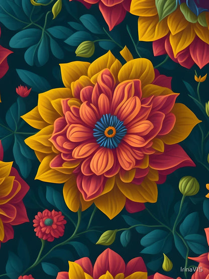 3D flowers Pattern