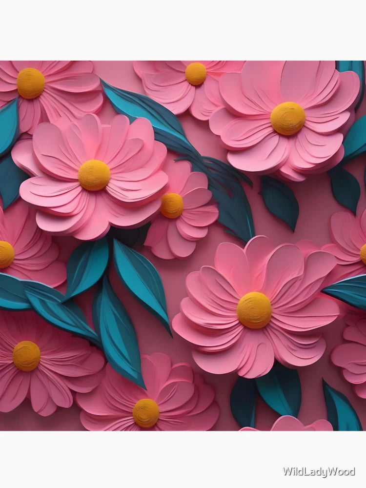 3D flowers, pink
