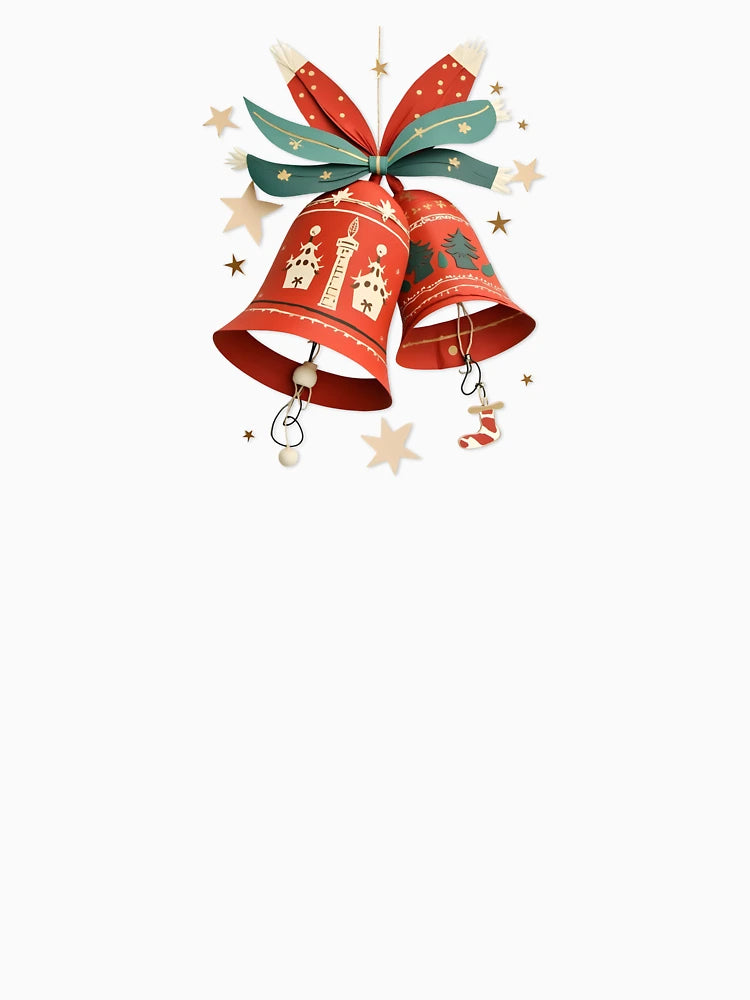 Festive Christmas Bells with Ribbon