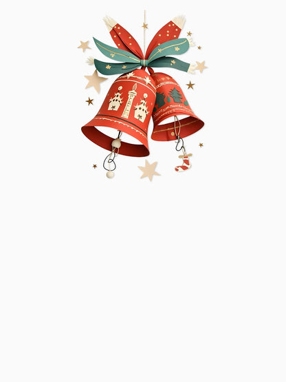 Festive Christmas Bells with Ribbon