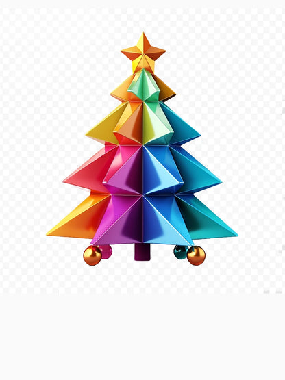A christmas tree with a star . Sticker