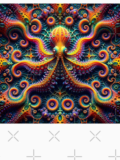 A.I. Psychedelic Fractal Octopus 0004 FunFractals ChromaDepth 3D