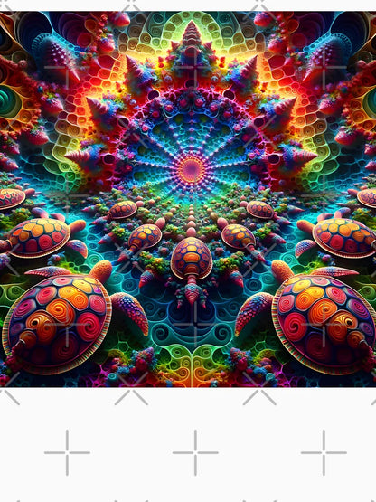 A.I. Psychedelic Fractal Sea Turtle 0004 FunFractals ChromaDepth 3D