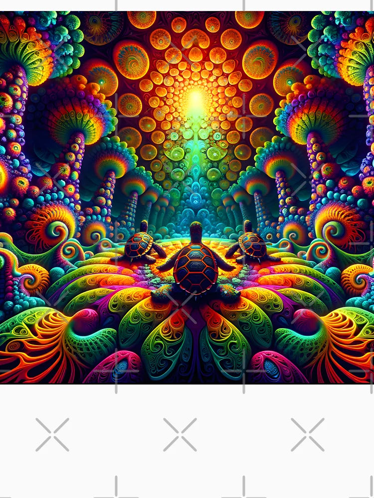 A.I. Psychedelic Fractal Sea Turtle 0005 FunFractals ChromaDepth 3D