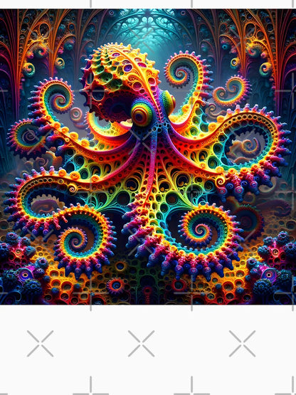 A.I. Psychedelic Fractal Octopus 0003 FunFractals ChromaDepth 3D