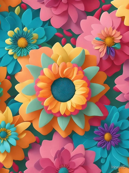 3D flowers Pattern