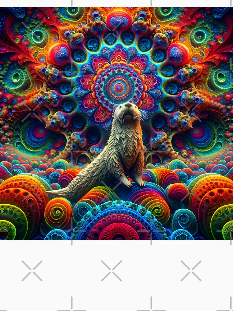 A.I. Psychedelic Fractal Otter 0005 FunFractals ChromaDepth 3D