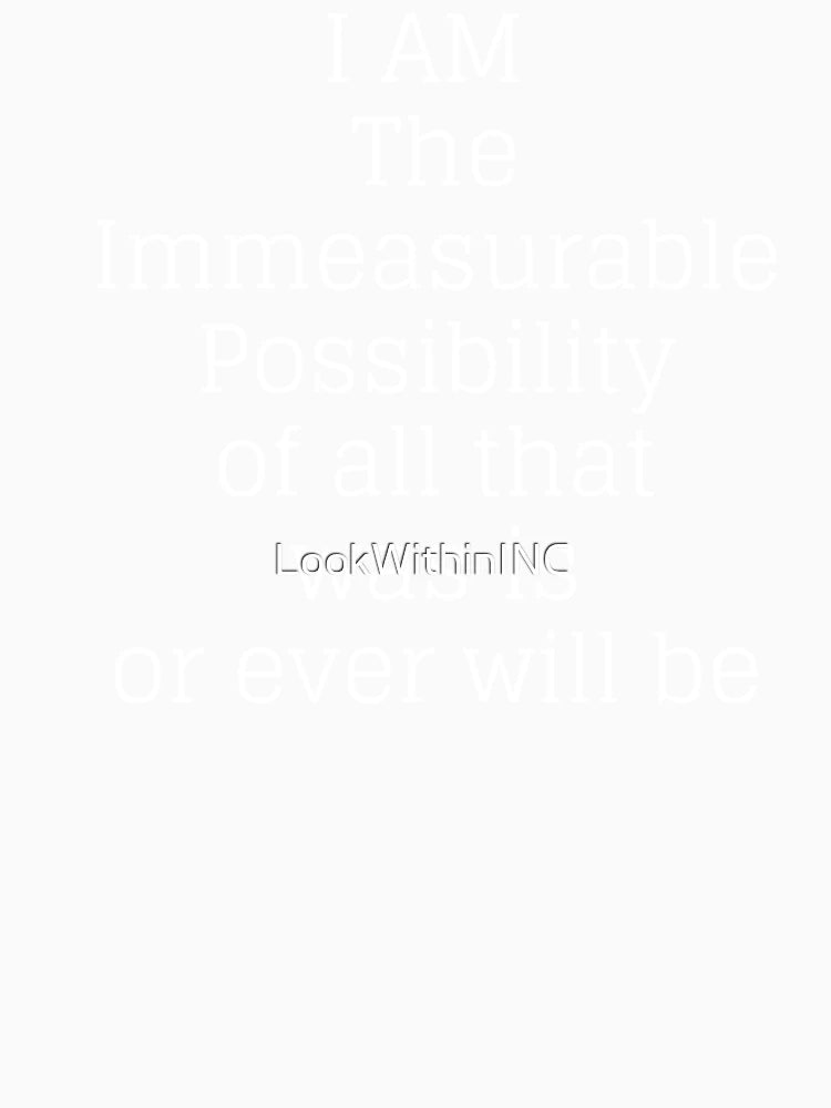 I am The Immeasurable Possibility of all that was is or ever will be