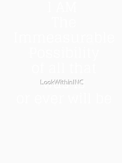 I am The Immeasurable Possibility of all that was is or ever will be