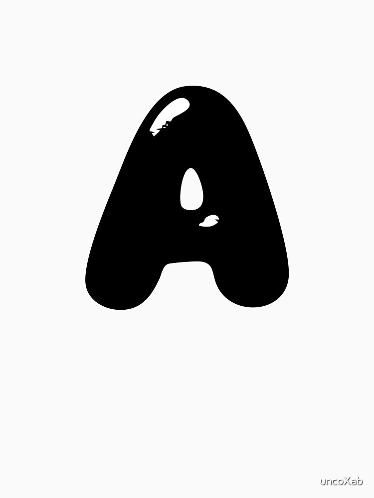 A: Letter A - Glossy Black Bubble Font