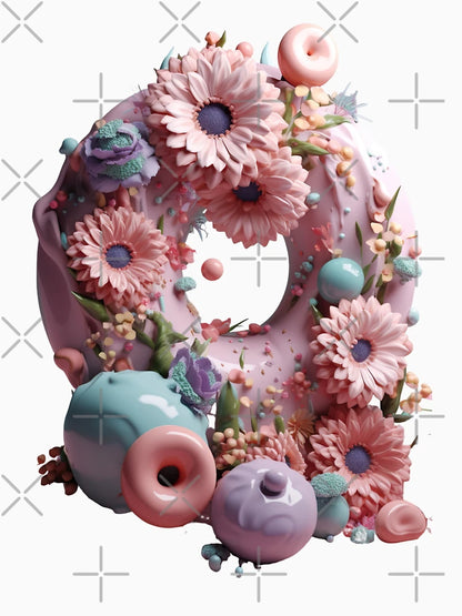 Dreamy Floral Donut - 3D Render in Pastel Colors