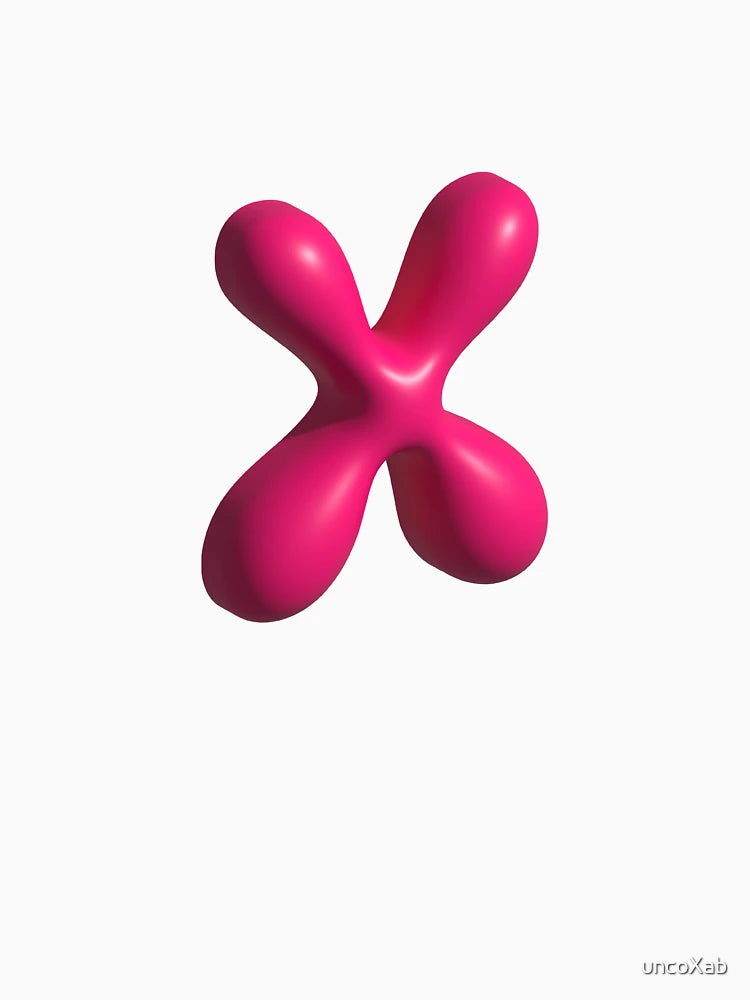 3D Pink Jelly Letter X – Glossy Bubble Alphabet Art