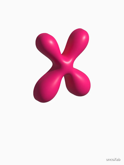 3D Pink Jelly Letter X – Glossy Bubble Alphabet Art