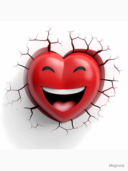 3D Smiling Heart in a Wall Hole