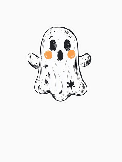 Adorable Halloween Ghost Sticker with Spooky Charm