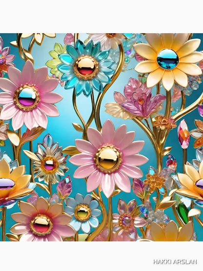 3d pastel flowers background, floral poster design.