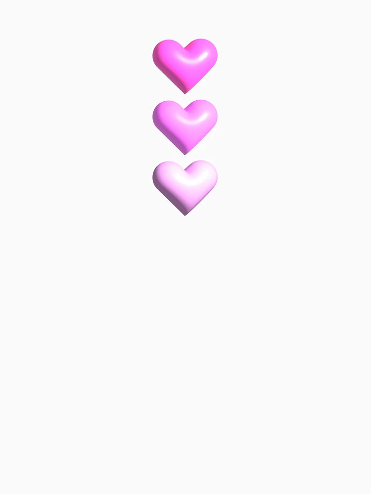 3D bubbly pink y2k hearts 00s heart level
