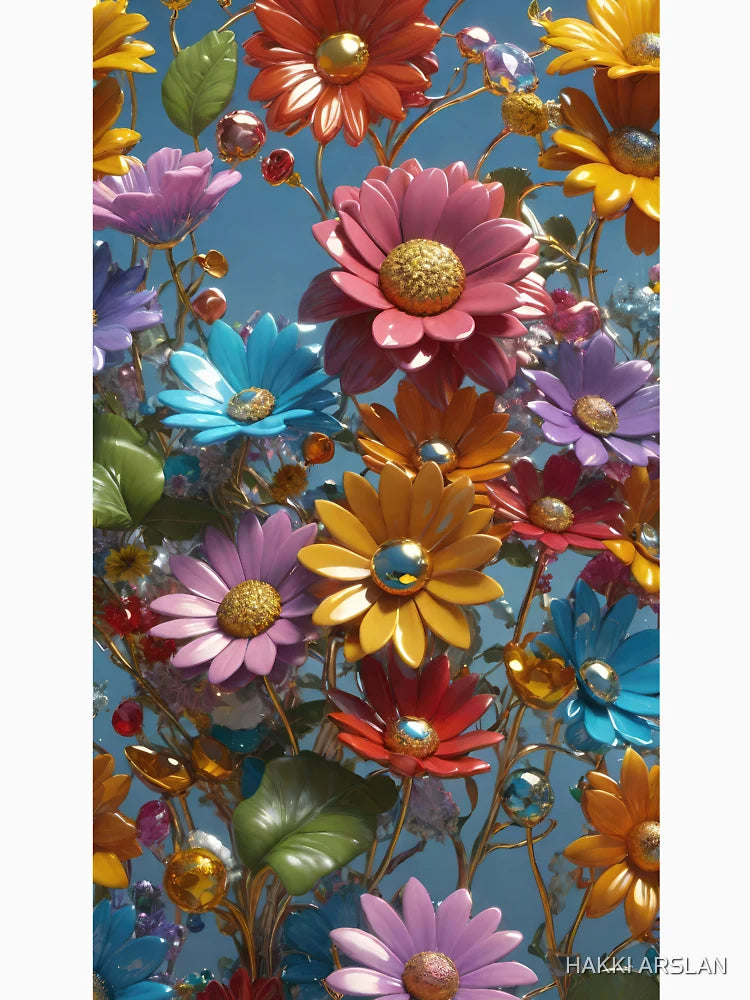 3d Colorful Flowers Backgroun, Floral Pattern