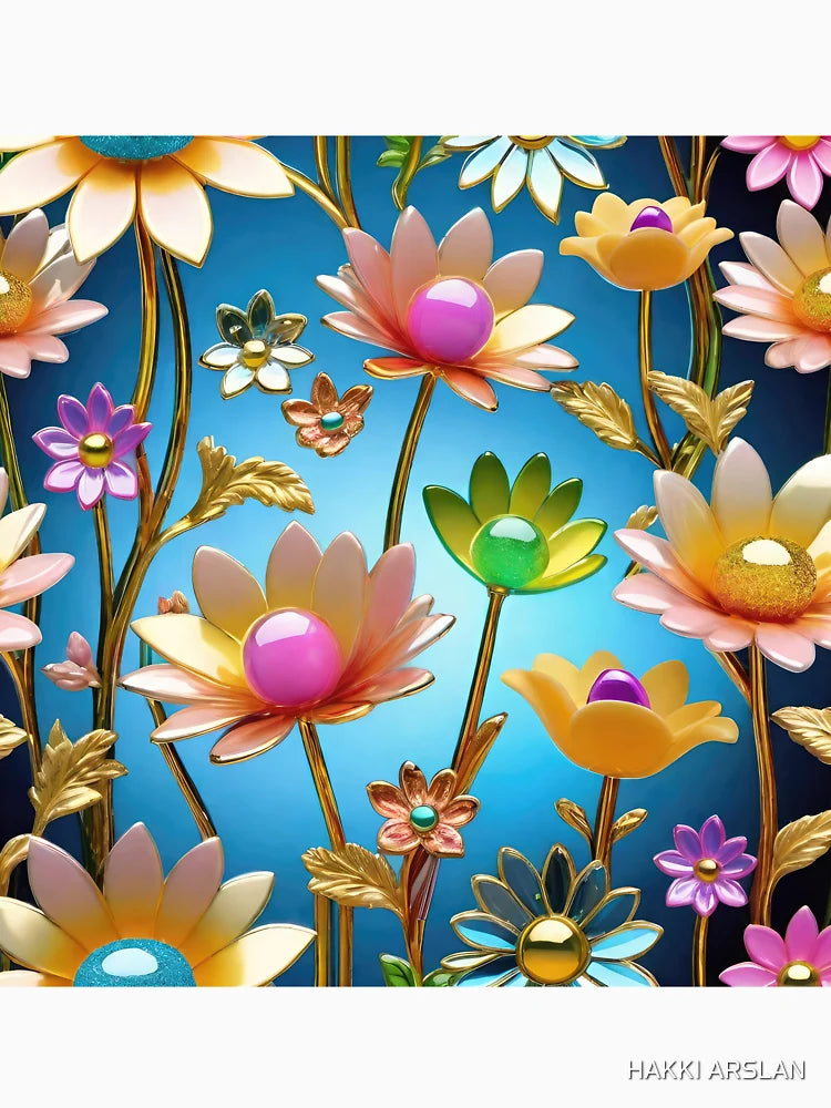 3d pastel flowers background, floral poster design.