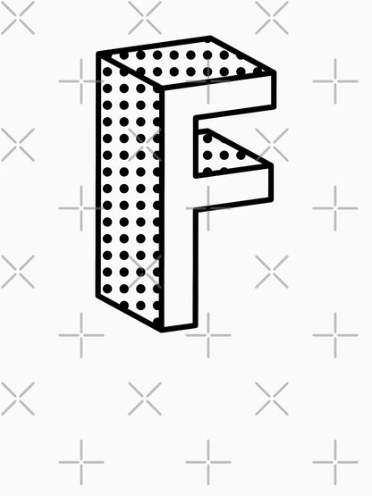 3D Ben Day Dot Isometric Letter F
