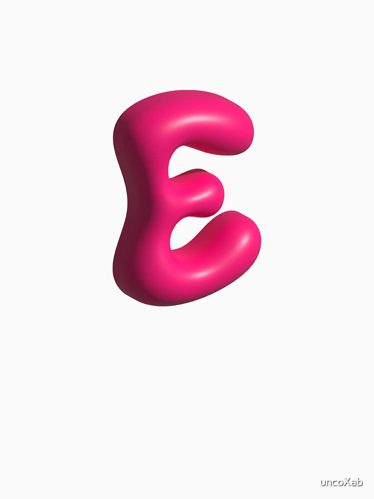 3D Pink Jelly Letter E – Glossy Bubble Alphabet Art