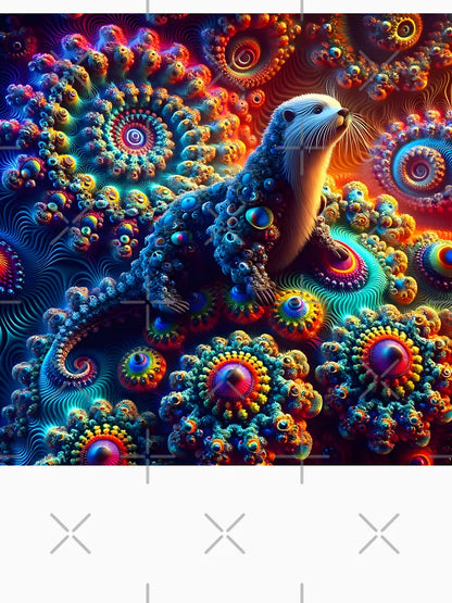 A.I. Psychedelic Fractal Otter 0002 FunFractals ChromaDepth 3D